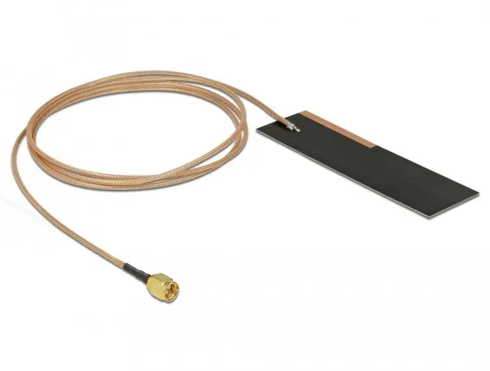 Delock - LPWAN Antenna SMA plug 1 - 2 dBi RG-178 1 m PCB internal self adhesive
