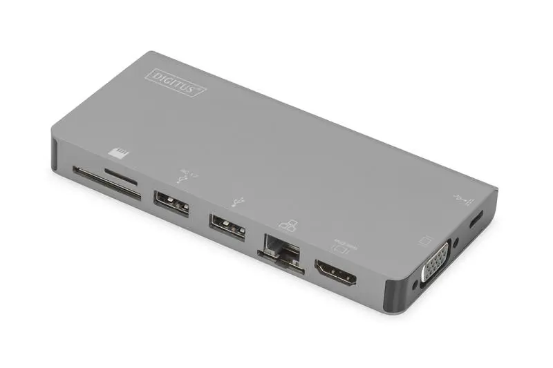 Digitus - DA-70877 - dokkingstasjon - USB-C - VGA, HDMI - 1GbE
