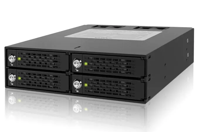Icy dock ToughArmor MB118VP-B - storage enclosure - 6 x U.2/U.3 NVMe SSD mobile rack for 5.25"​ bay with SlimSAS SFF-8654 8i - PCIe 4.0 - PCIe 4.0