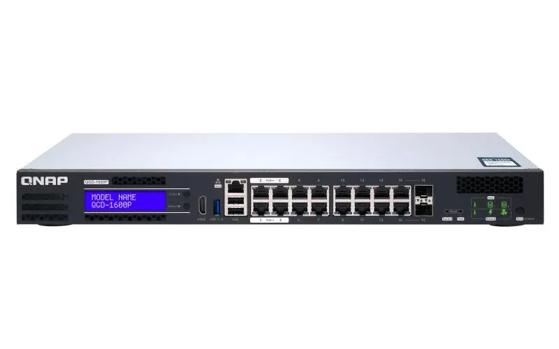 QNAP - QGD-1600P - switch - 16 porter - smart - rackmonterbar