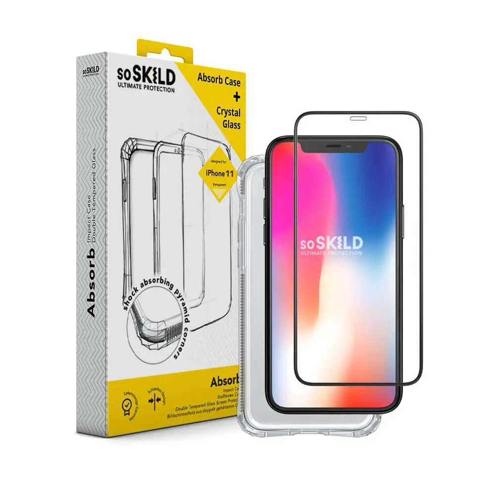 SOSKILD - Mobildeksel Absorb 2.0 Impact Case Bundle iPhone 11 Pro Max Inkl. Temp. Glass Skjermbeskytt