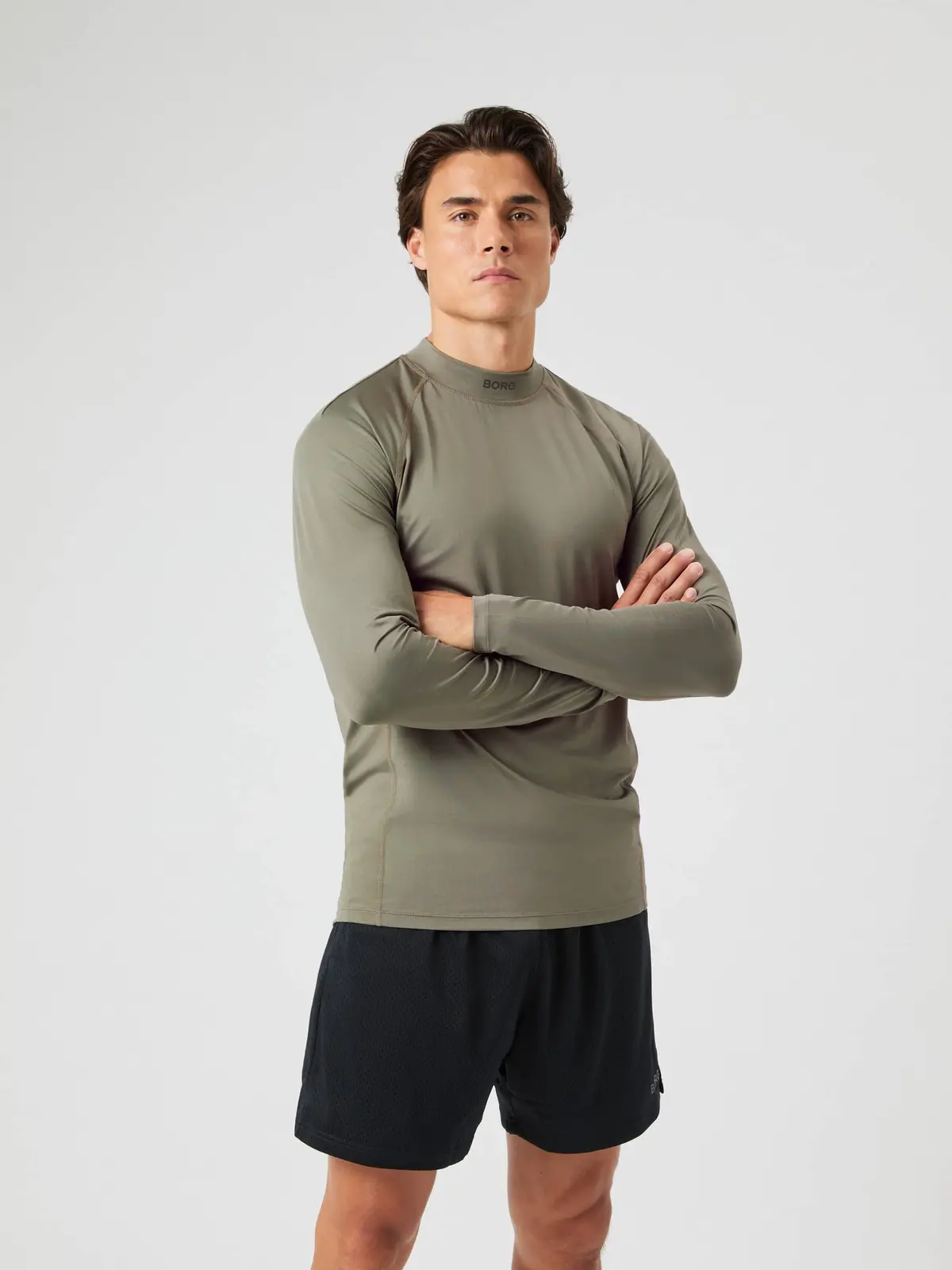 Borg Mock Neck Ls T-Shirt