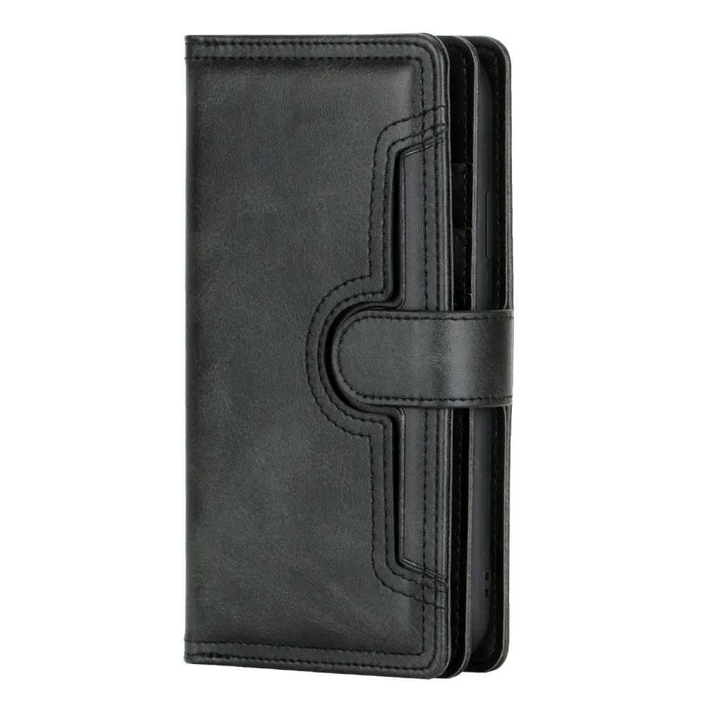 EIDERWOOD iPhone 13 Flip Deksel med Kortholder & Stropp – Svart