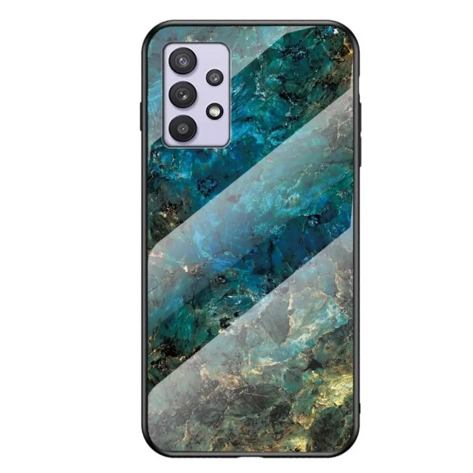 Samsung Galaxy A32 5G Fleksibel Plast Bakdeksel - Smaragd Marmor