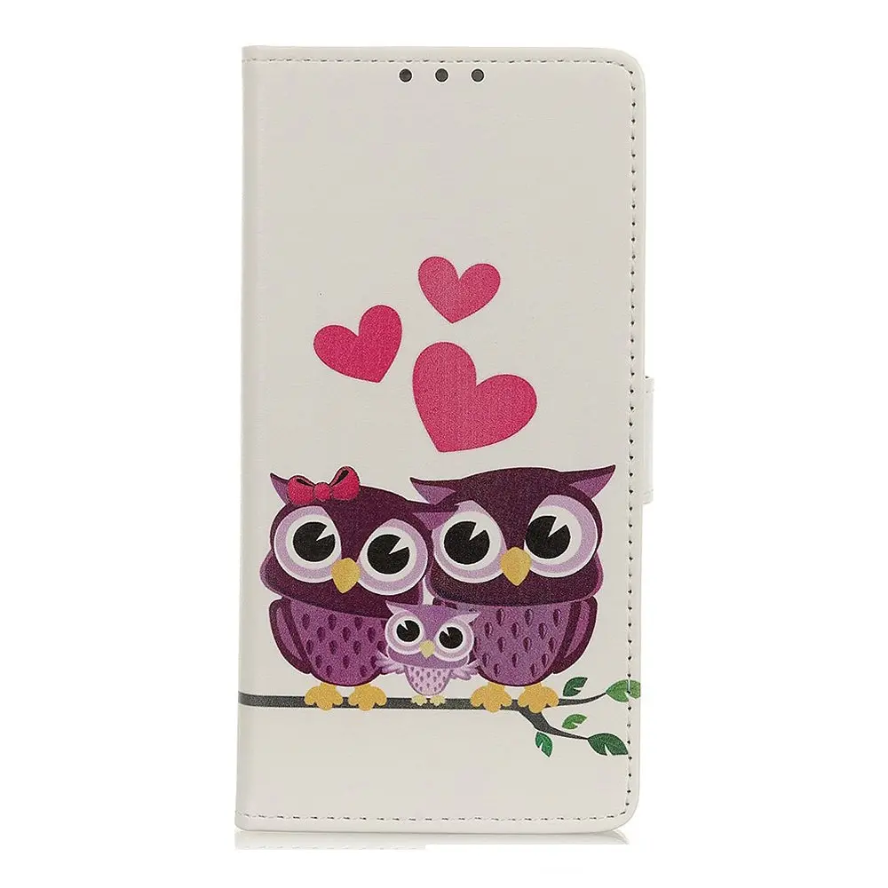 Nokia 1.3 PU Skinndeksel m. Lommebok Ugle Familie