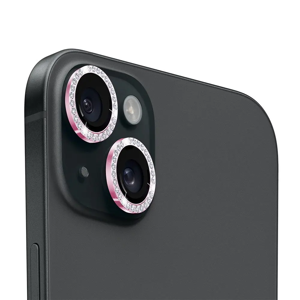 Holdit iPhone 14 / 14 Plus Kameralinsebeskytter - Glitter / Rosa