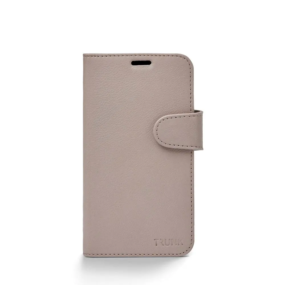 Trunk iPhone 12 Mini Ekte Skinn Deksel med Avtakbart Deksel - Rosa