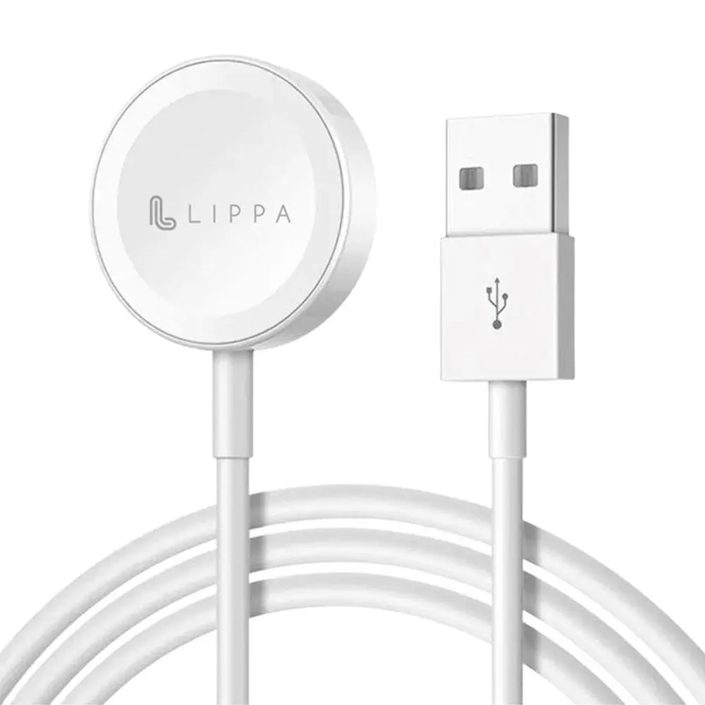 Lippa Apple Watch 5W Magnetisk Lader - 1m. - Hvit