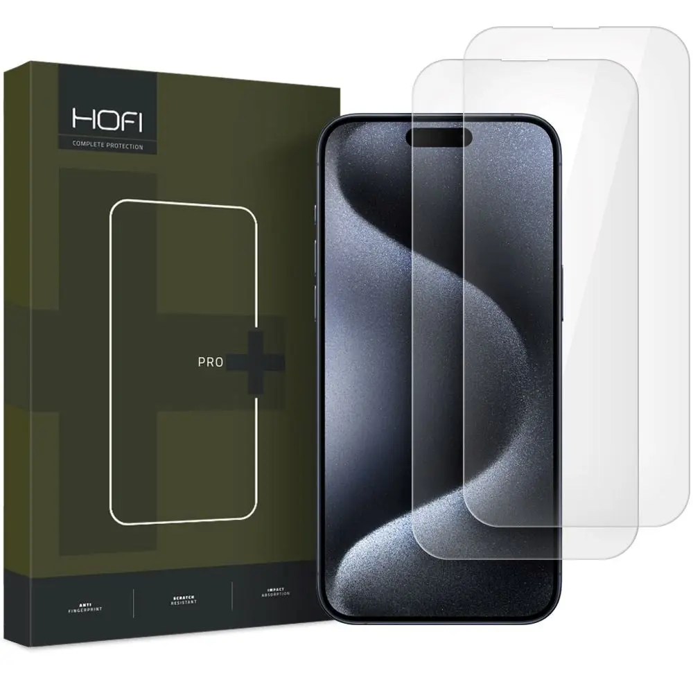 iPhone 16 Hofi Glass Pro+ Skjermbeskytter - 2 Stk. - Case Friendly