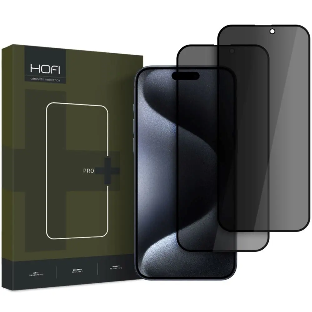 iPhone 17 Pro Max / 16 Pro Max Hofi Glass Pro+ Skjermbeskyttelse med Privacy - Case Friendly - 2-Pak