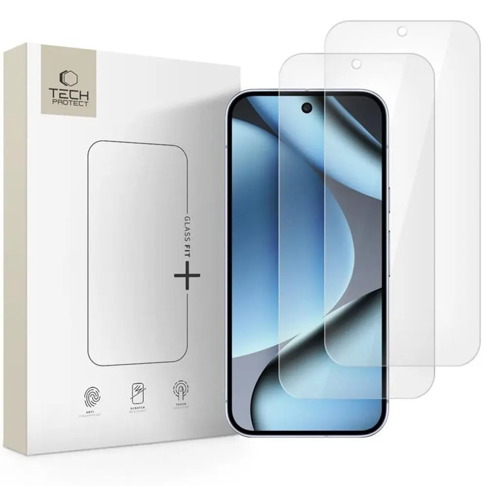 Google Pixel 11 Pro XL / 10 Pro XL / 9 Pro XL Tech-Protect Glass Fit+ Herdet Beskyttelsesglass - 2 stk
