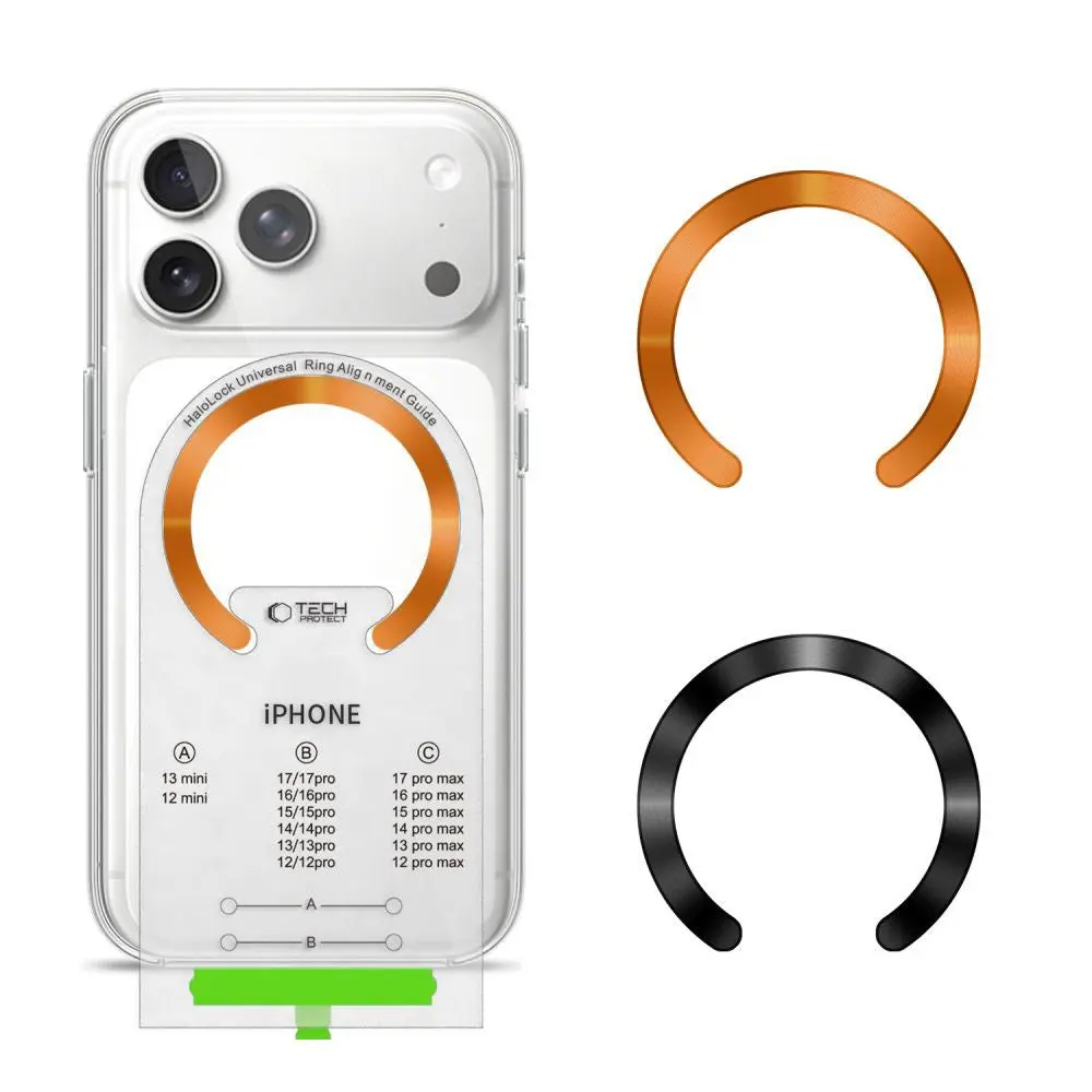 Tech-Protect MagSafe Kompatibel Magnetisk Ring m. Installasjonsramme - 2 stk