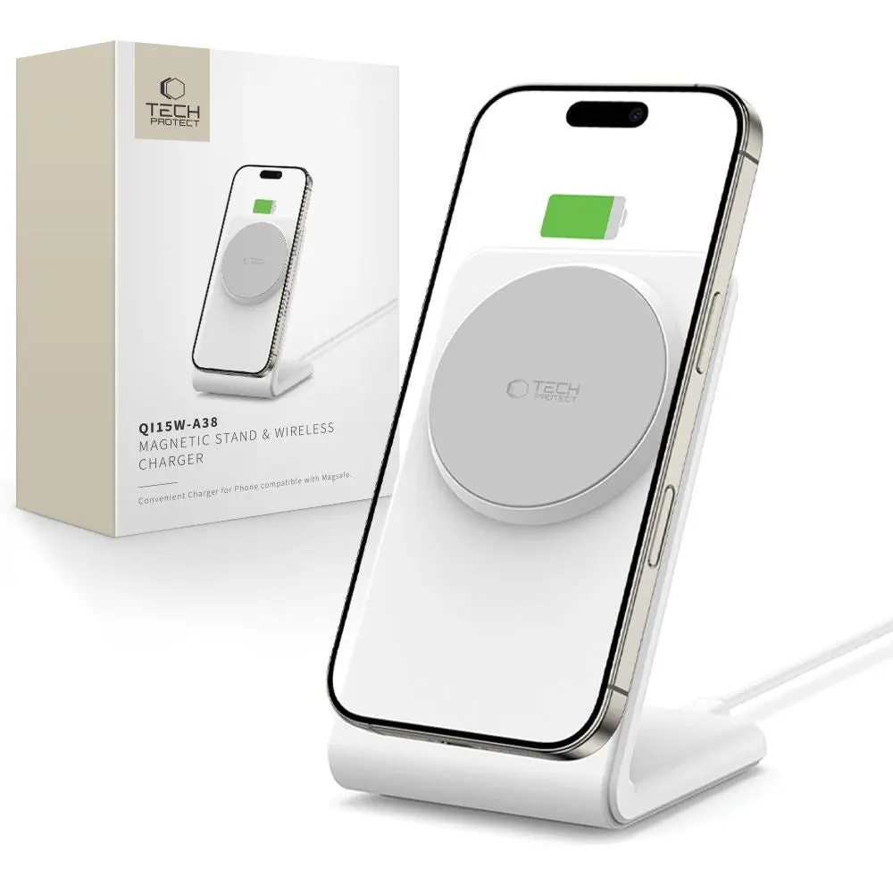 Tech-Protect QI15W-A38 MagSafe Trådløs Lader - Hvit