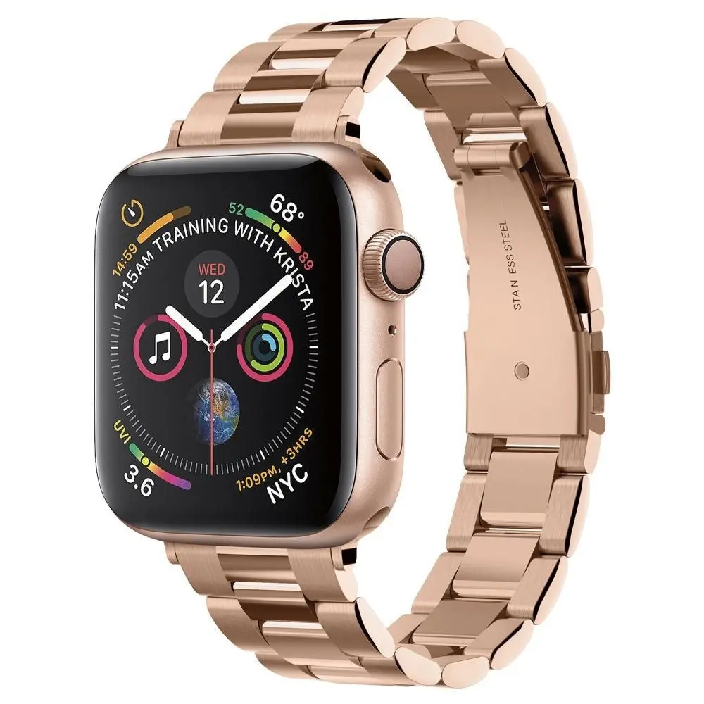 Apple Watch (38/40/SE/41/42mm) Spigen Modern Fit Band - Rustfritt Stål Reim med Pinner