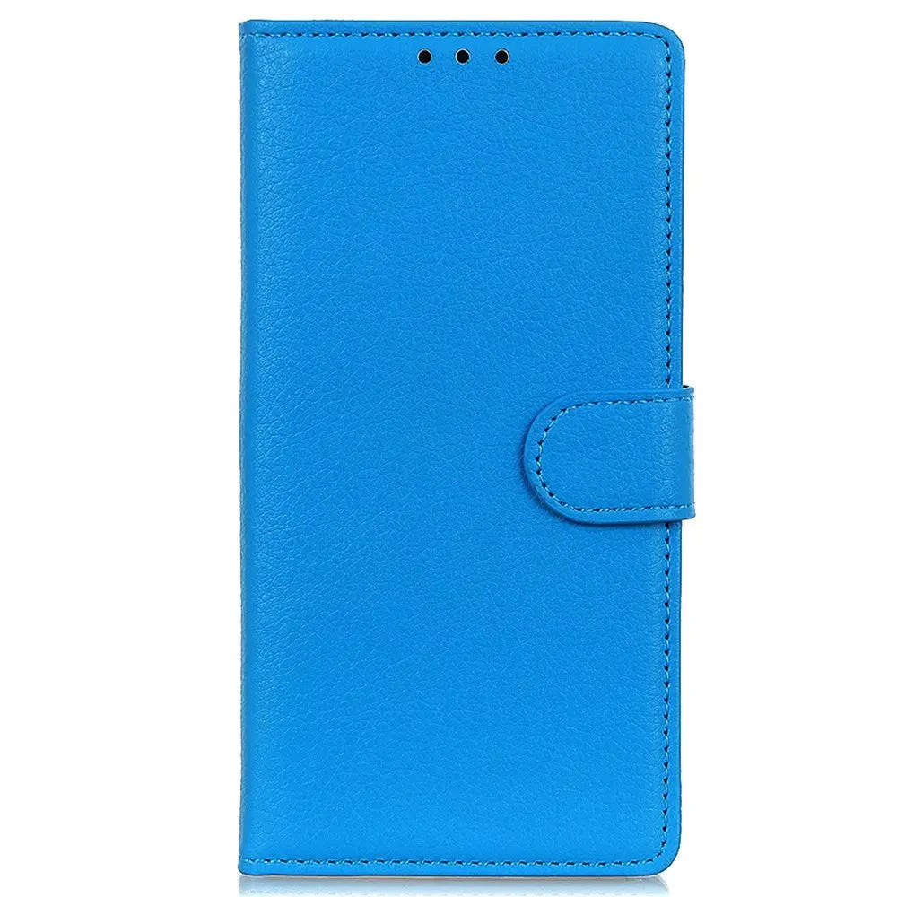Samsung Galaxy M12 Litchi Skinndeksel med Lommebok - Blå