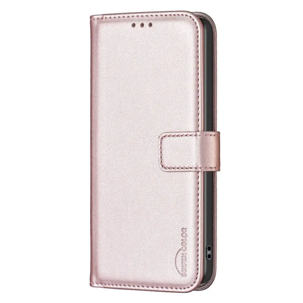 Realme Note 60 / 60x (4G) / C63 (4G) / C61 (4G) Kunstskinn Deksel med Stativfunksjon & Kortholder - Rose Gold