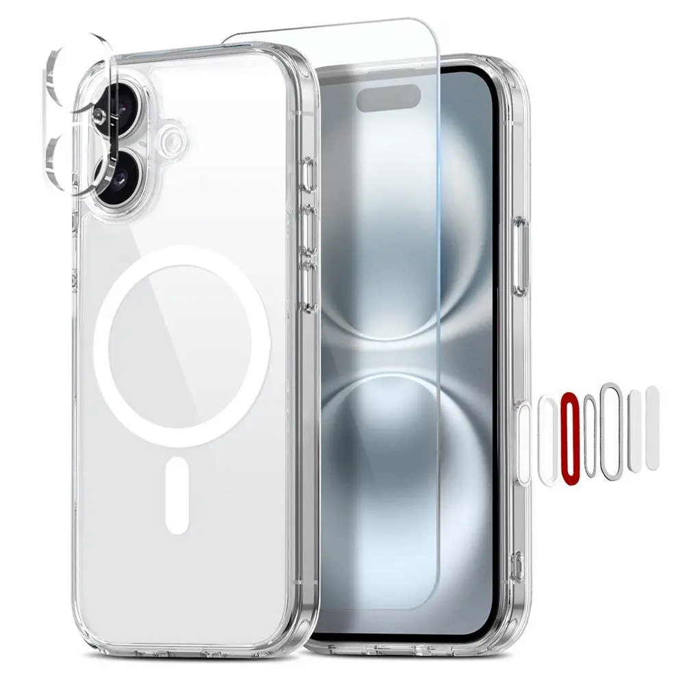 NORTHJO iPhone 16 Plus 360° Beskyttelsessett med Kameralinsebeskyttelse & Skjermbeskyttelse & Hybrid Deksel - MagSafe Kompatibel