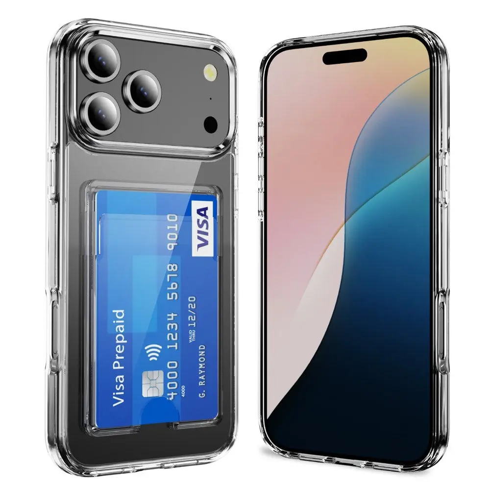 iPhone 18 Pro / 17 Pro EIDERWOOD Hybrid Plast Deksel m. Kortlomme - Gjennomsiktig