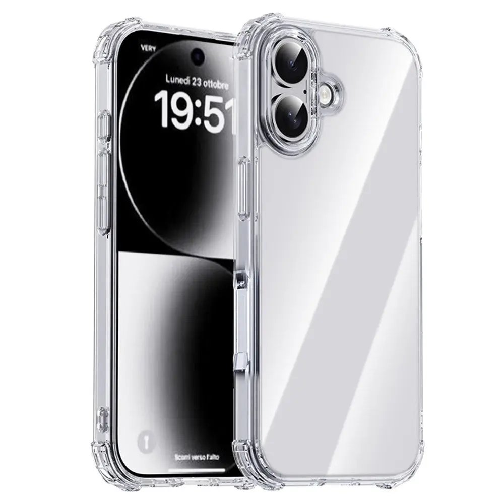 IPAKY iPhone 17 Hybrid Deksel med Forsterkede Hjørner - Gjennomsiktig