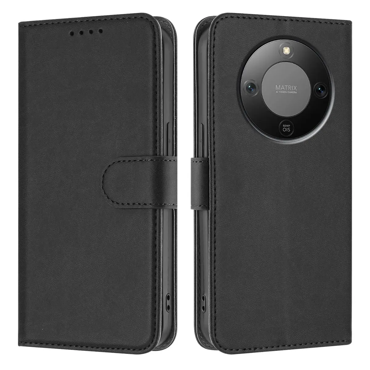 Honor Magic8 Lite EIDERWOOD Kunstskinn Flip Deksel m. Lommebok - Svart