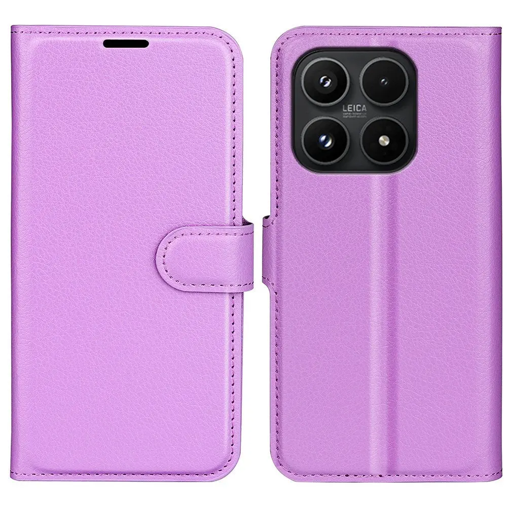 Xiaomi 17 EIDERWOOD Litchi Tekstur Kunstlær Flip Deksel m. Kortholder - Lilla
