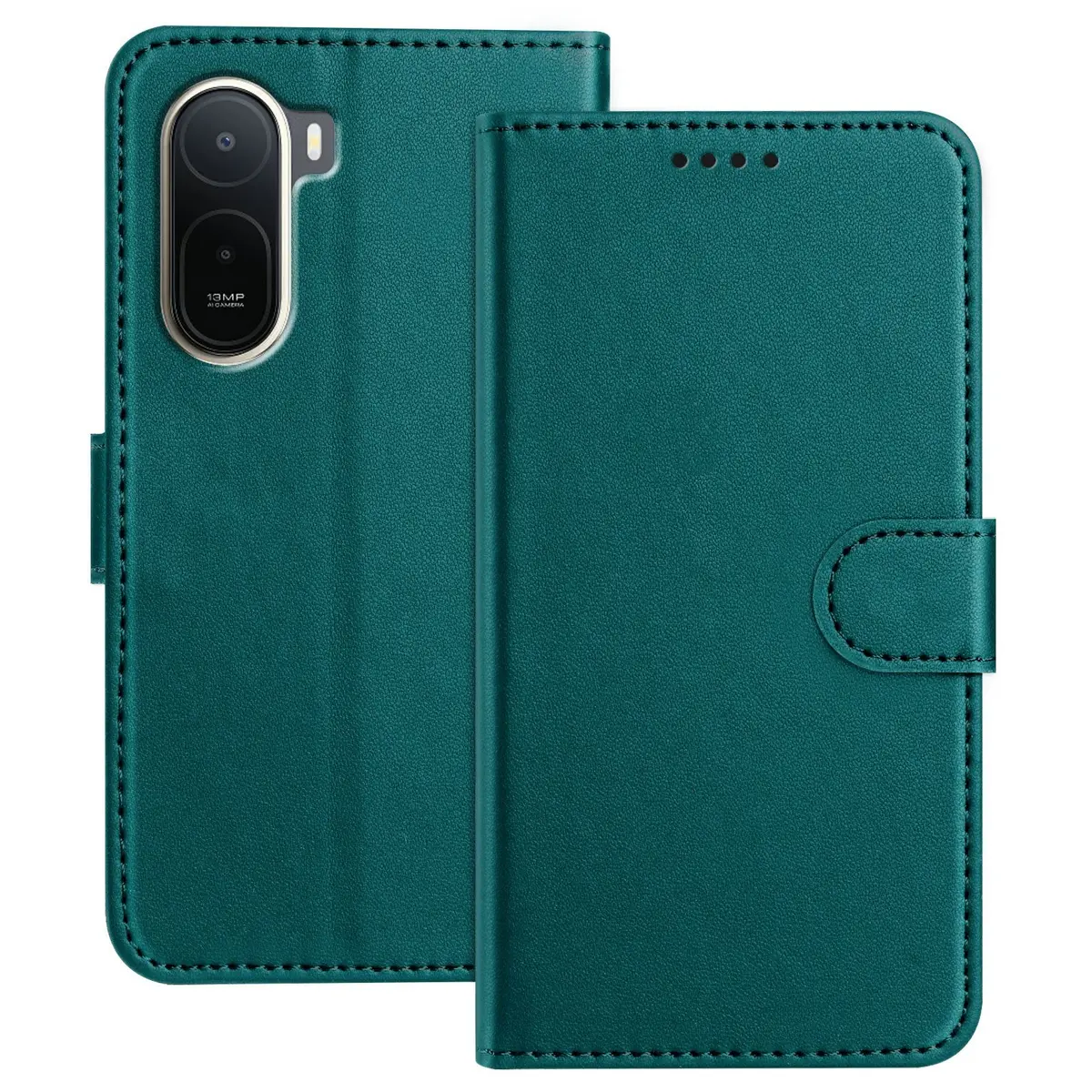 Xiaomi Redmi A7 Pro EIDERWOOD Kunstskinn Flip Deksel m. Kortlomme & Stativfunksjon - Grønn