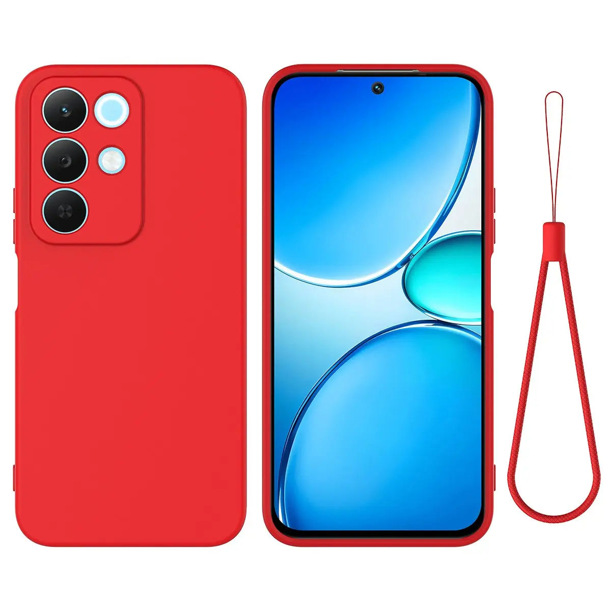 Realme C100 EIDERWOOD Silikon Deksel m. Stropp - Rød
