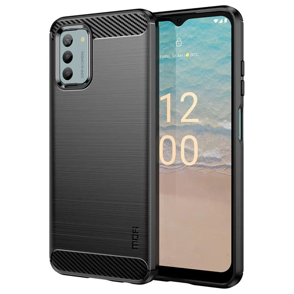 Nokia G42 Brushed Carbon Fiber Plast Deksel - Svart
