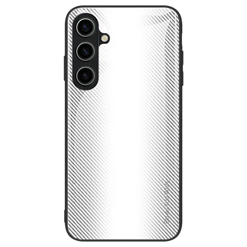 Samsung Galaxy A55 (5G) Deksel m. Glassbakside - Hvit / Svart