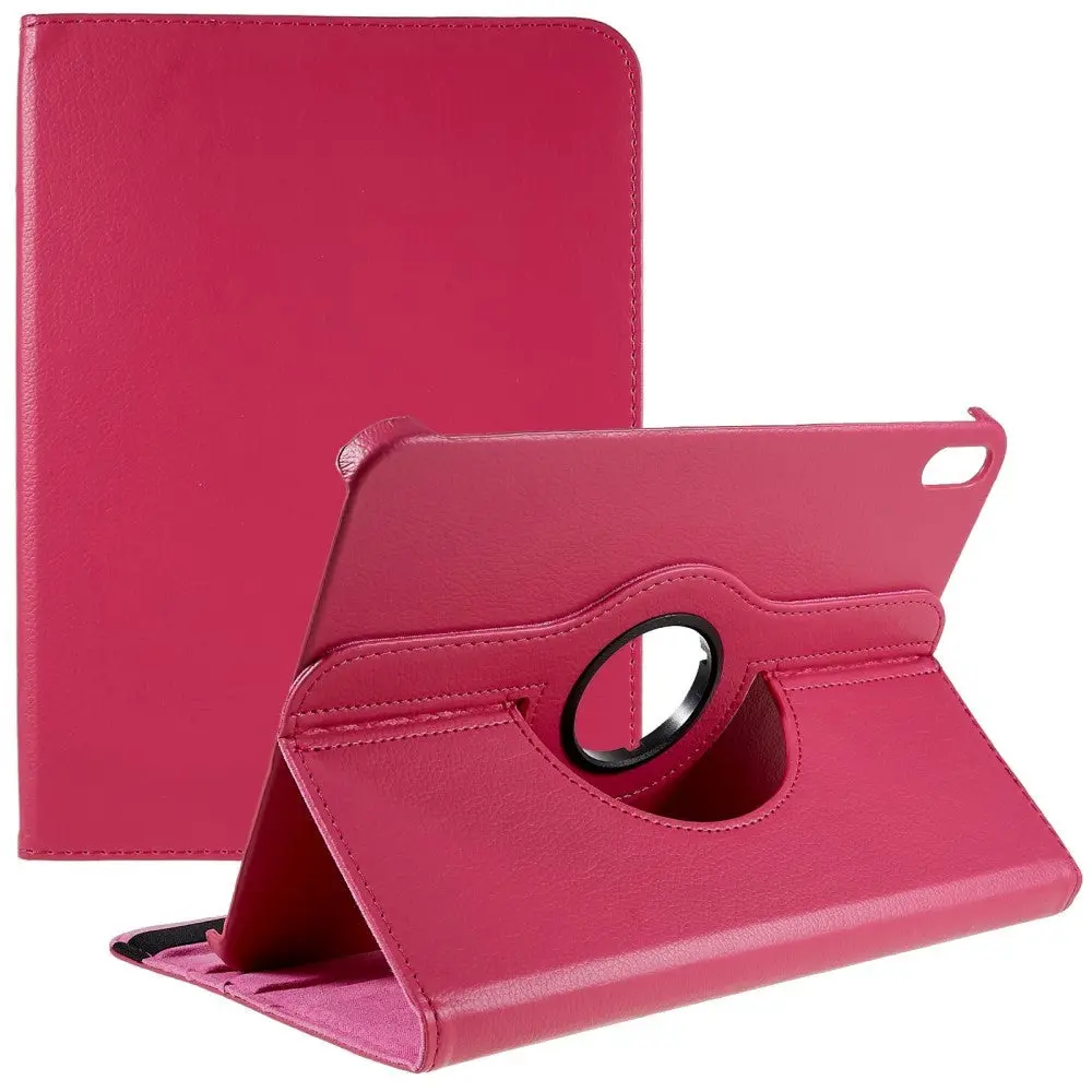 EIDERWOOD iPad 11" (2025) / iPad 10.9" (2024/2022) Klassisk Skinn Deksel m. 360⁰ Stativfunksjon - Rose