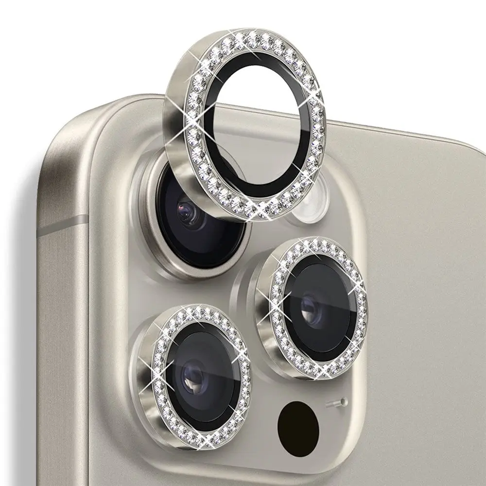 NORTHJO iPhone 16 Pro / 16 Pro Max Kameralinsebeskytter - Rhinestones