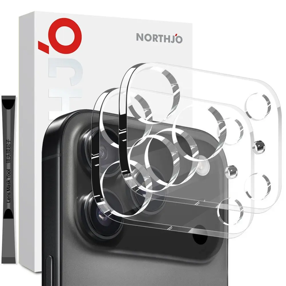 NORTHJO iPhone 17 Pro Max Herdet Kameralinse Glass - Gjennomsiktig - 2 Stk.