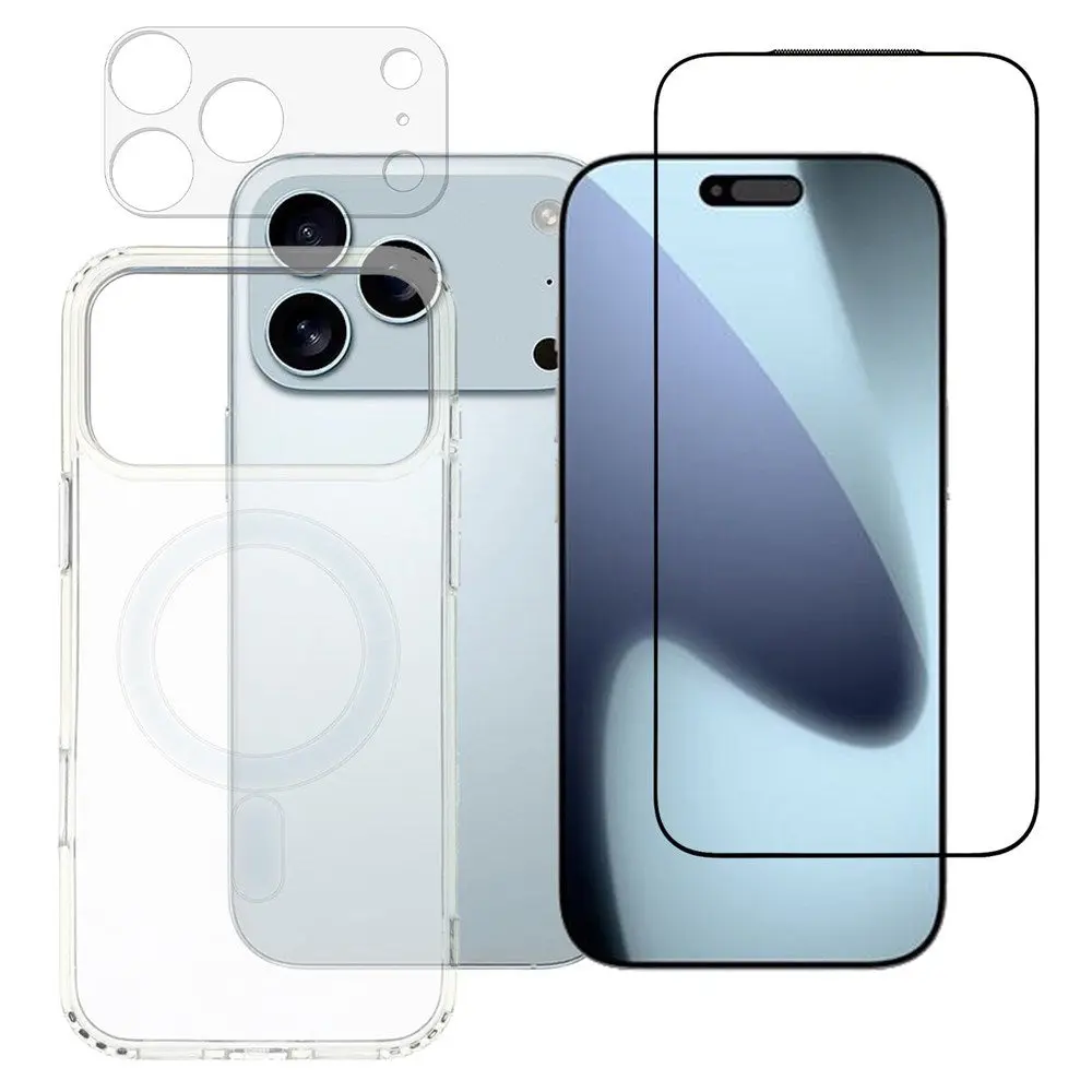 iPhone 17 Pro - 360° Beskyttelsessett m. Skjermbeskyttelse | MagSafe Deksel| Kameralinsebeskyttelse
