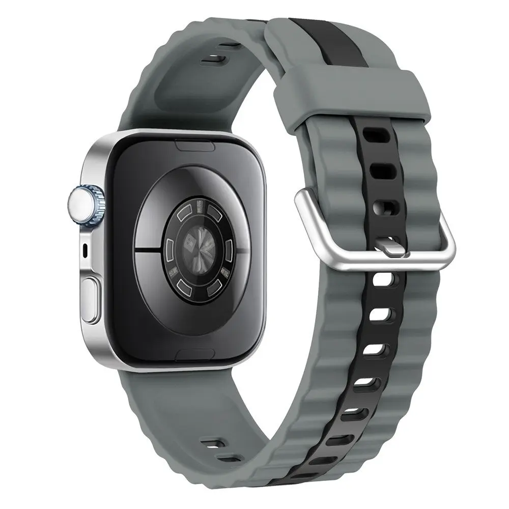 Huawei Watch Fit 5 Pro / 5 / 4 Pro / 4 / 3 EIDERWOOD Tofarget Silikon Rem - Grå / Svart