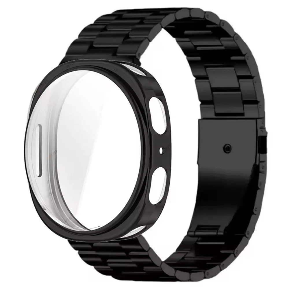 Samsung Galaxy Watch 8 / 9 (40mm) EIDERWOOD Rustfri Stål Klokkereim m. Plast Deksel – Svart