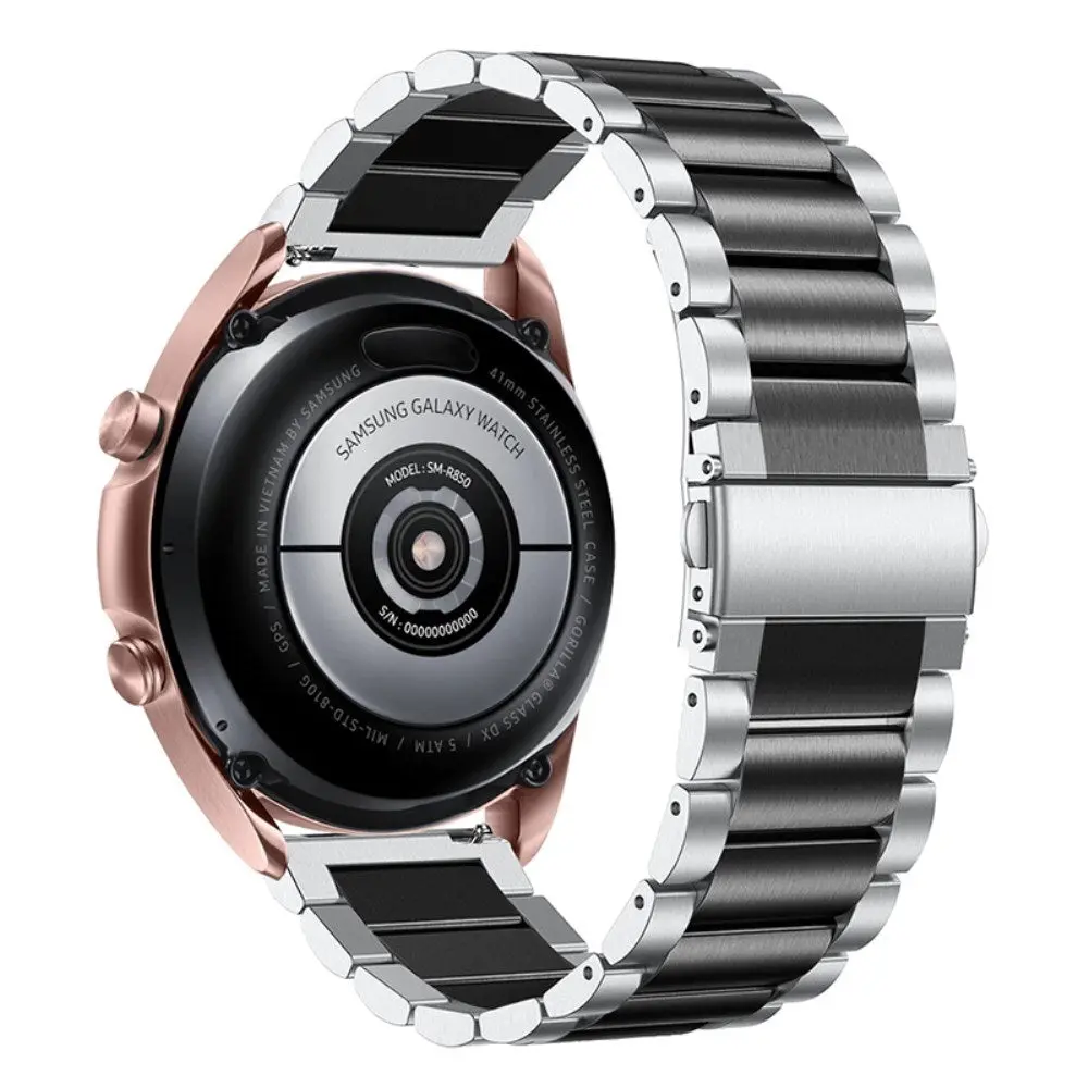 Universell Smartklokke (20mm) Rustfritt Stål Rem - Sølv / Svart