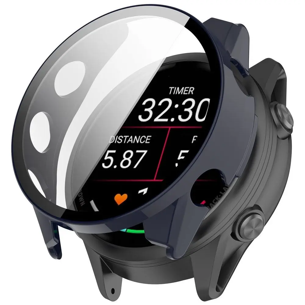 Garmin Forerunner 570 (42mm) Deksel med Skjermbeskytter i Herdet Glass - Blå