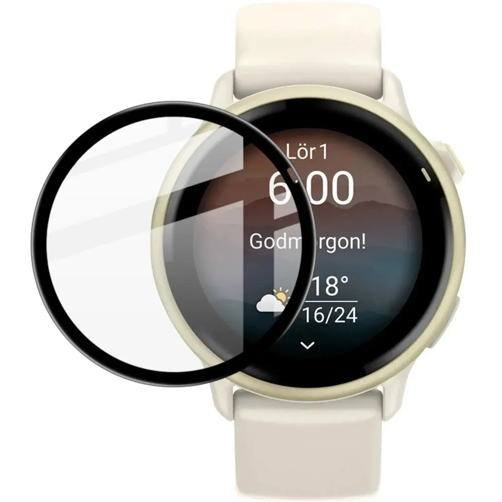 Garmin Vivoactive 6 Skjermbeskytter - Gjennomsiktig / Svart Kant
