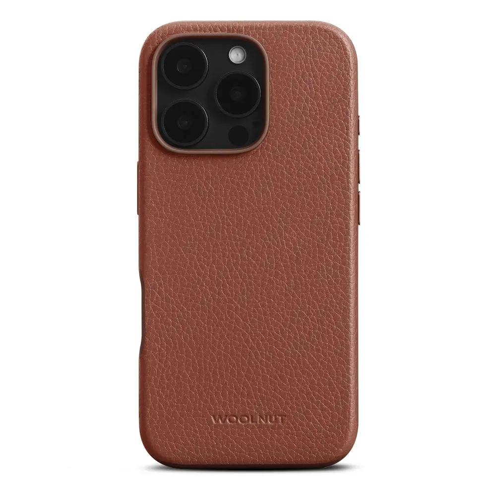 iPhone 16 Pro WOOLNUT Ekte Skinn Deksel - MagSafe Kompatibel - Brun