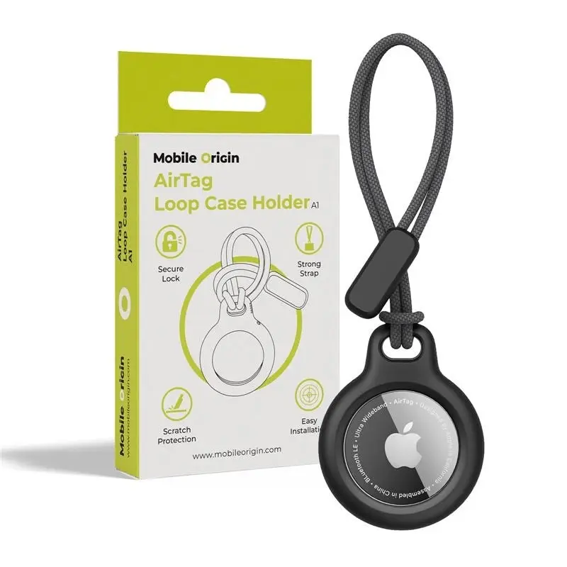 Mobile Origin AirTag 1. & 2. Gen. Loop Deksel - Svart