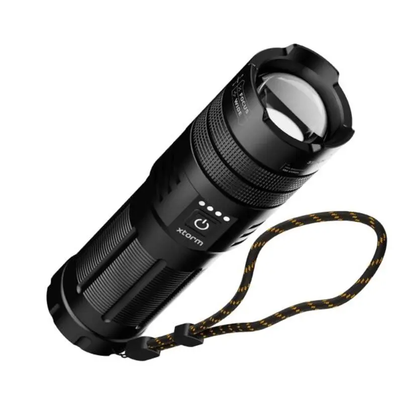Xtorm Flashlight PowerBank m. 1x USB-A & 1x USB-C – 10.500 mAh / 20W – Svart