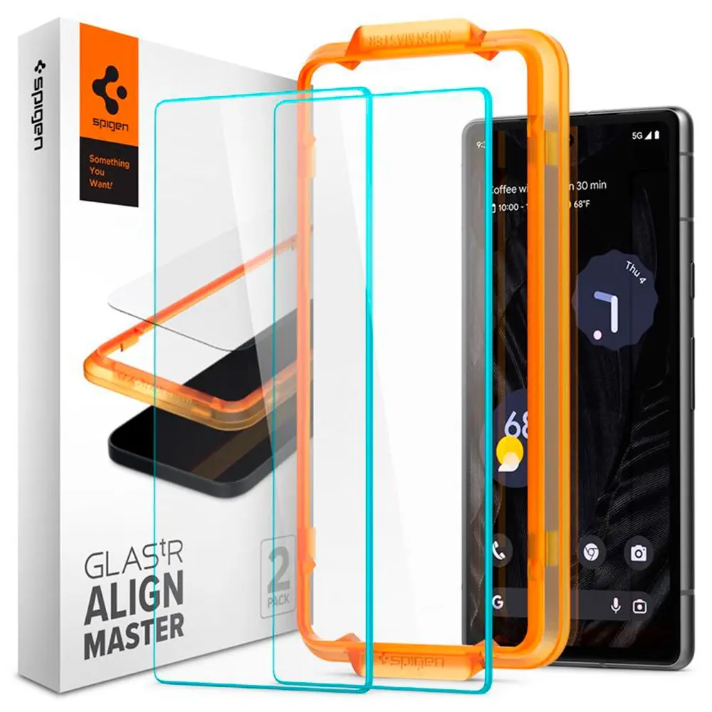 Google Pixel 7A Spigen Alignmaster Glas.tR Skjermbeskytter 2. Stk - Case Friendly