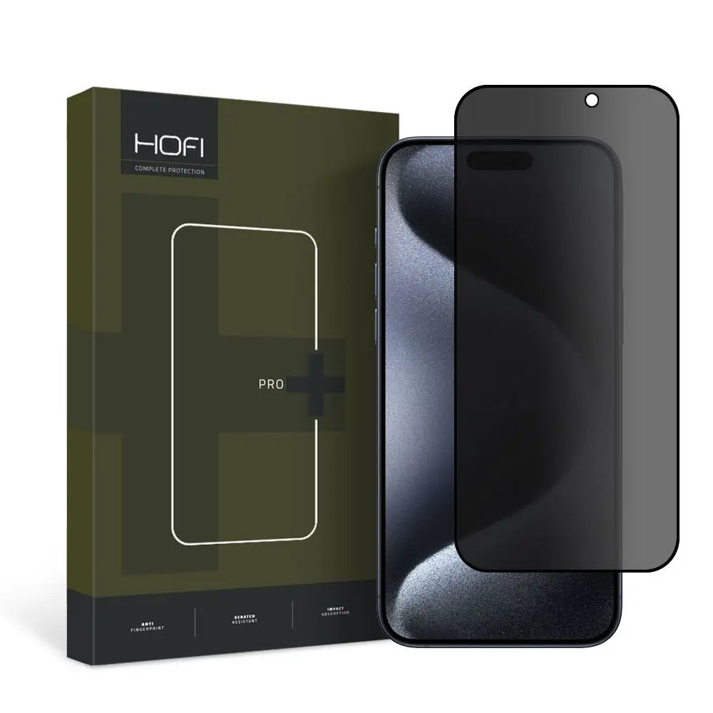 iPhone 15 Pro Hofi Glass Pro+ Skjermbeskyttelse med Privacy - Case Friendly