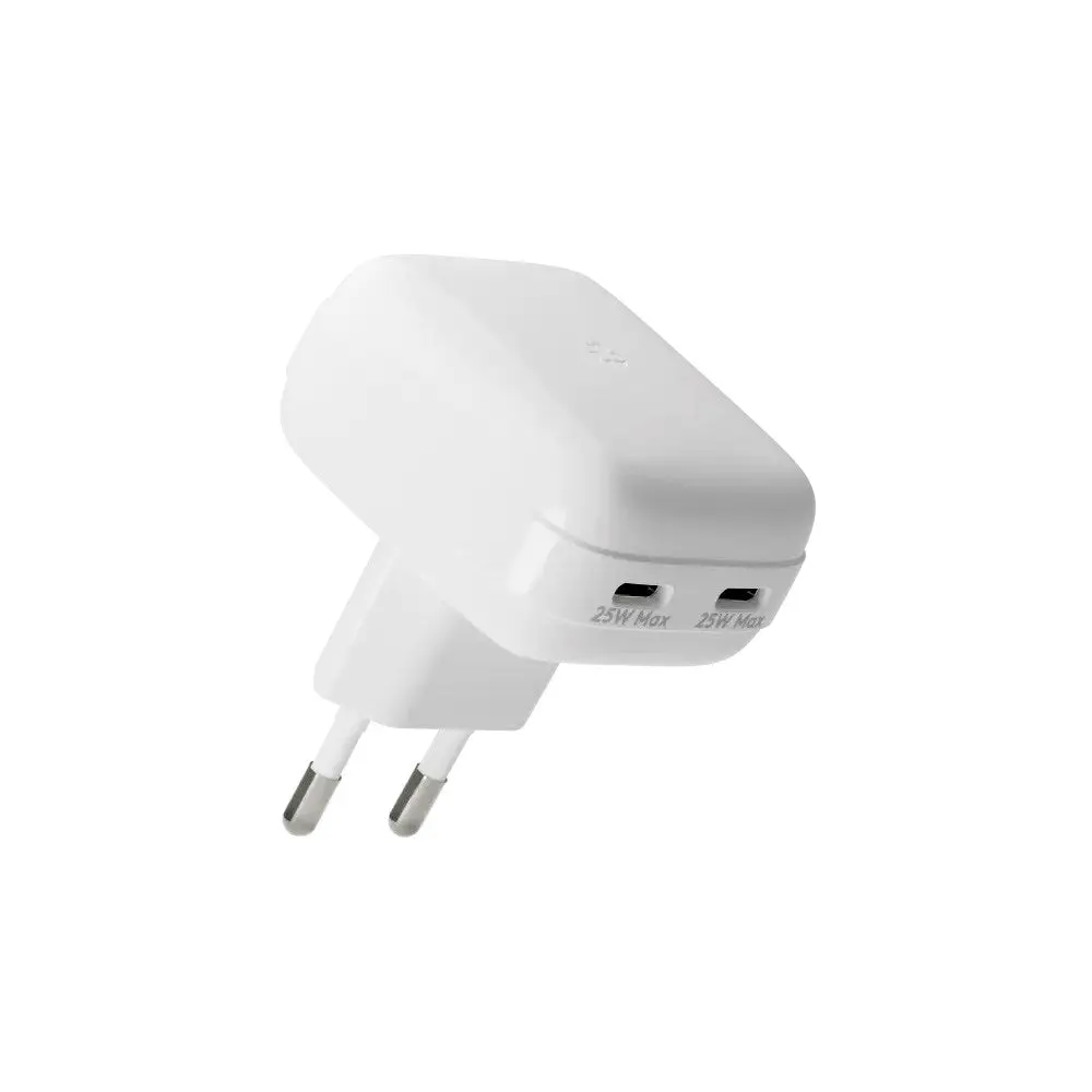 25W Vegglader dbramante1928 med 2 x USB-C-Plugger - Hvit
