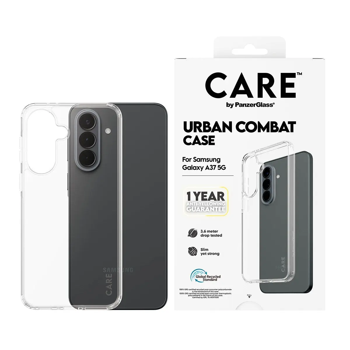 Samsung Galaxy A37 CARE by PanzerGlass Urban Combat Deksel - Transparent