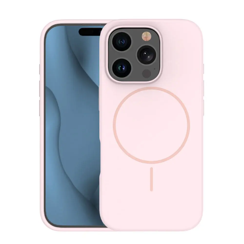 iPhone 15 Silicone Thin Deksel - MagSafe Kompatibel - Rosa