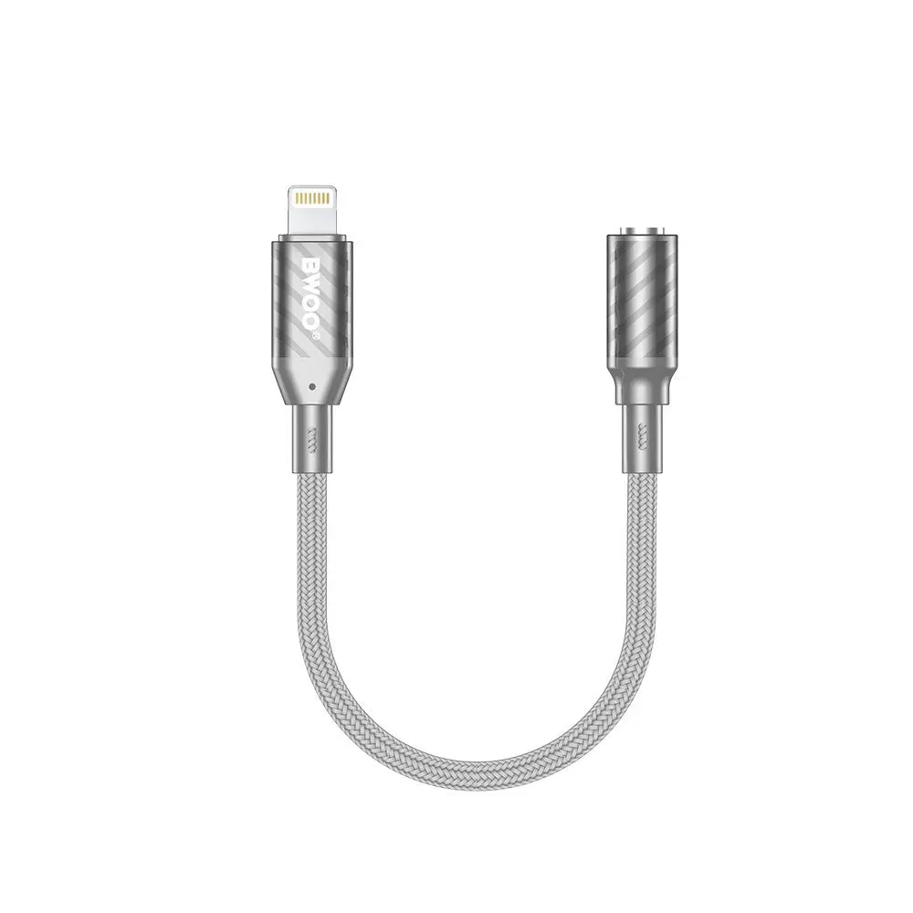 BWOO Lightning til 3,5 mm Jack Adapter – Grå