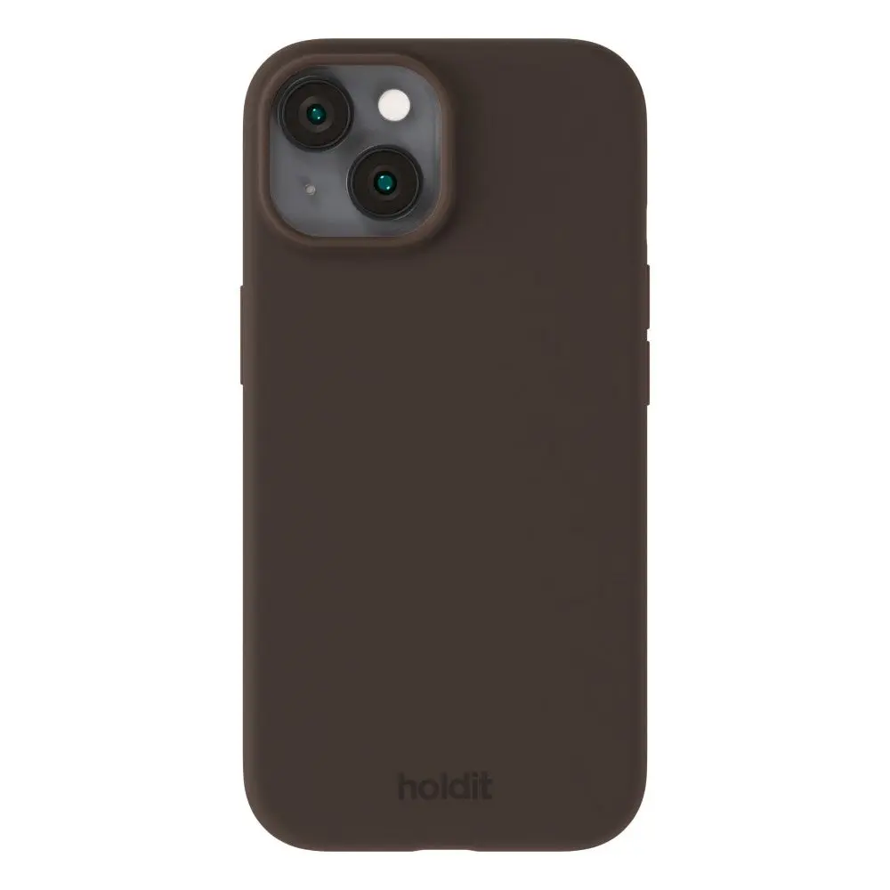 Holdit iPhone 15 Soft Touch Silikon Deksel - Chocolate