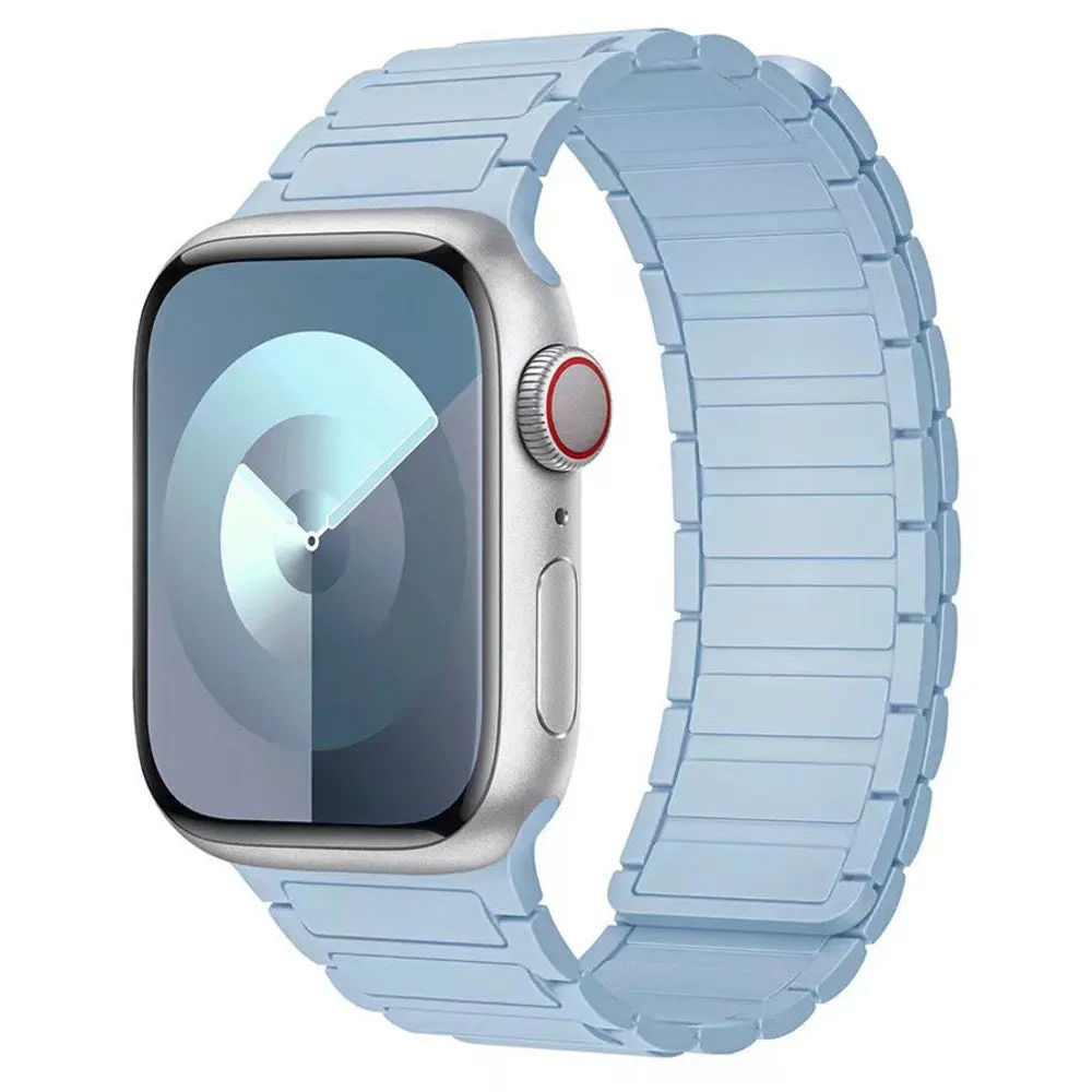 Apple Watch (38/40/41/42 mm) Lippa Magnetisk Silikonreim - Lyseblå