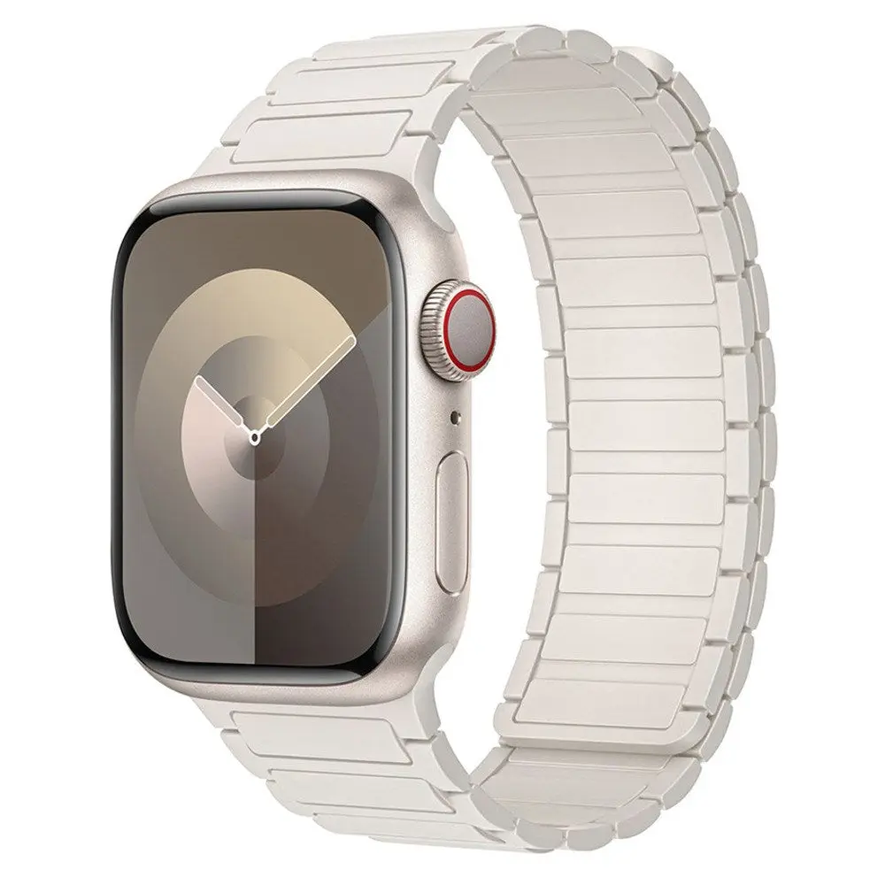 Apple Watch (42/44/45/46/49 mm) Lippa Magnetisk Silikonreim - Hvit